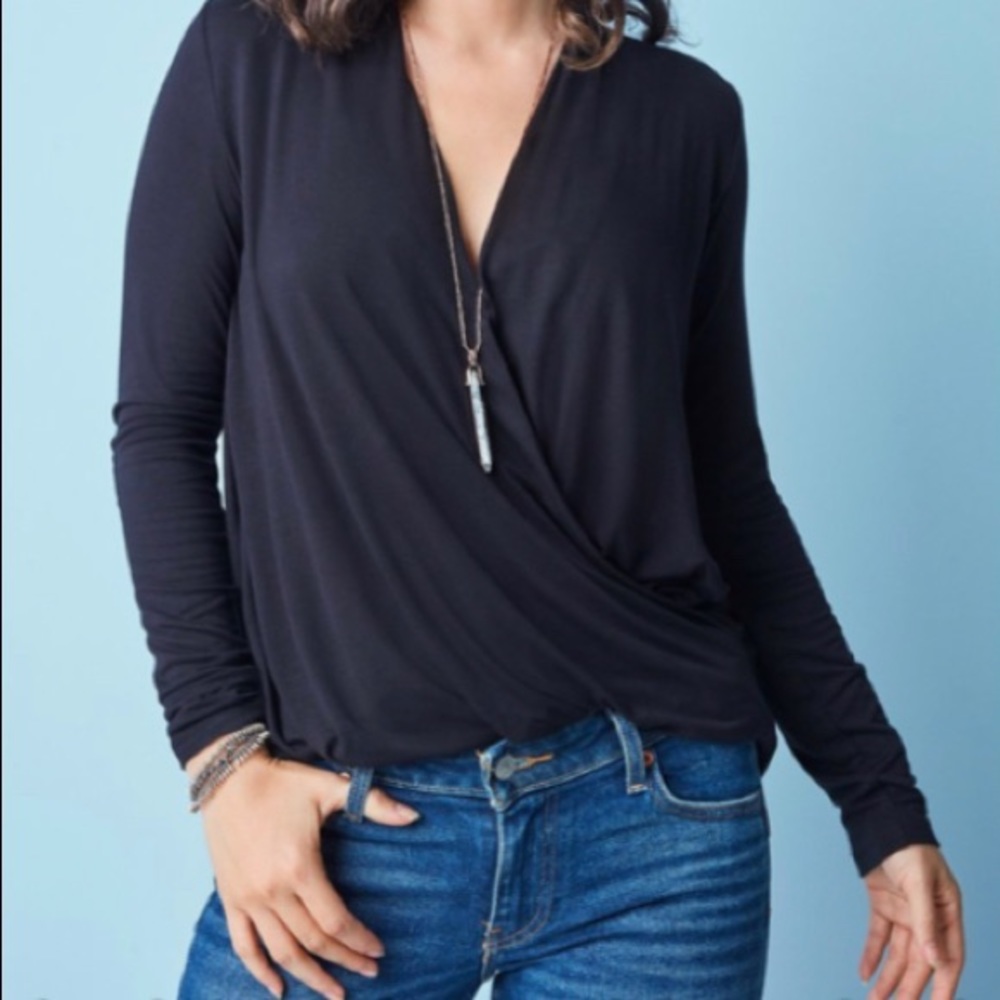 Erika Long Sleeve black top- Stella & Dot